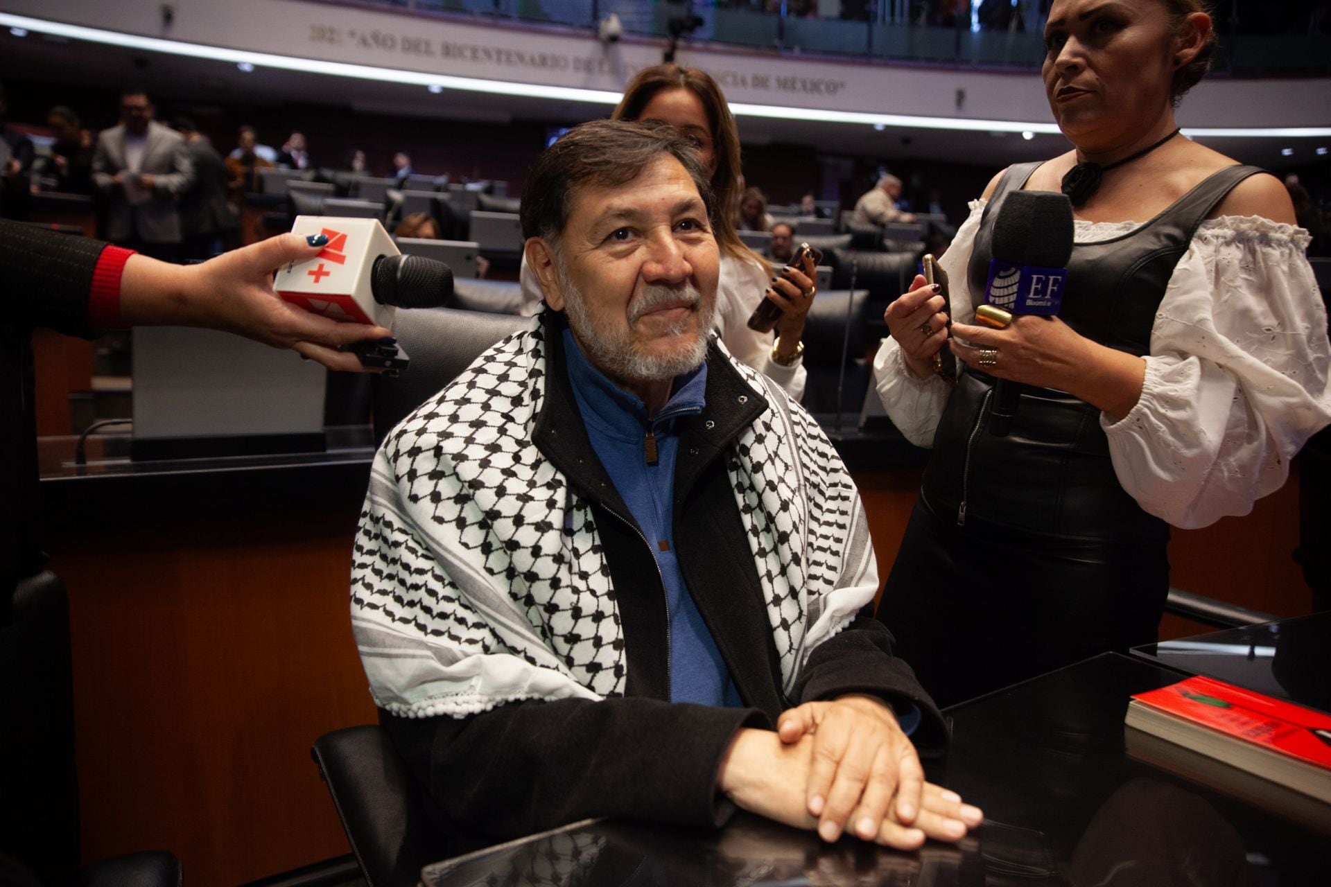 Gerardo Fernández Noroña durante sesión en la Cámara de Senadores