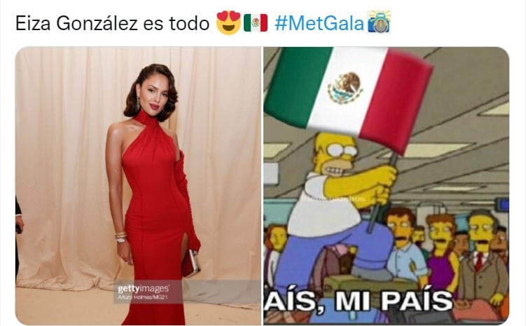 Meme de Eiza González en la MEt Gala 2021