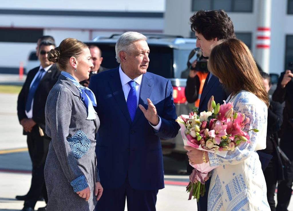 JUSTIN TRUDEAU Y SOPHIE GRÉGOIRE, PRIMER MINISTRO DE CANADÁ Y SU ESPOSA, LLEGARON A MÉXICO EL 9 DE ENERO DE 2023; FUERON RECIBIDOS POR AMLO Y BEATRIZ GUTIÉRREZ