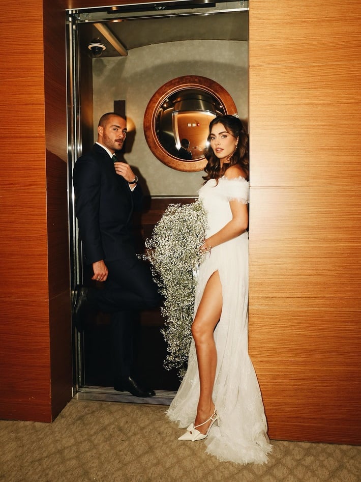 Claudia Martín y Carlos Said en su boda.