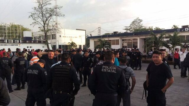 Paro de policías en Villahermosa