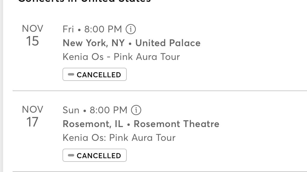 Kenia Os no vendió nada de boletos y cancela conciertos en Estados Unidos