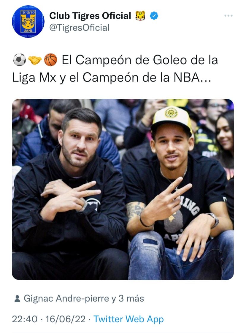 El Club Tigres compartió una imagen entre campeones.