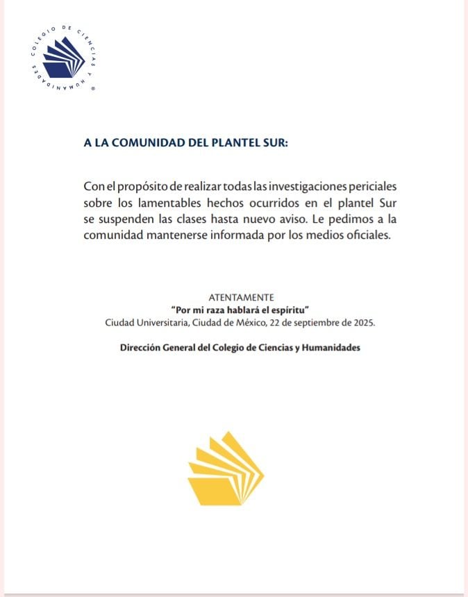 CCH Sur suspende clases