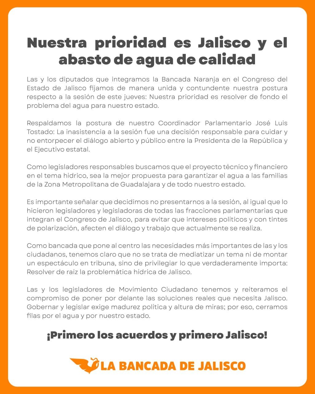 Movimiento Ciudadano en Jalisco no se presentó a sesión para “evitar intereses políticos”