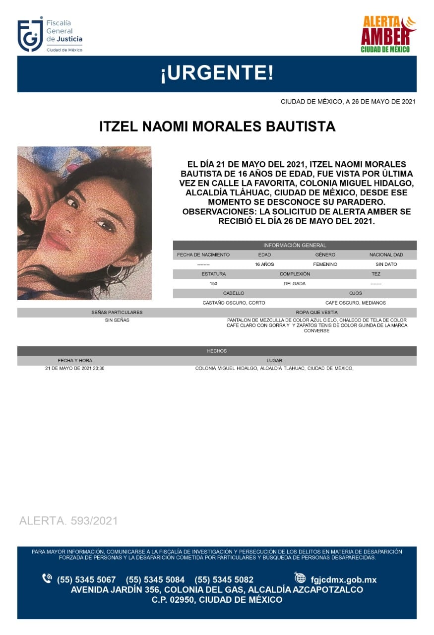 Ficha de búsqueda de Itzel