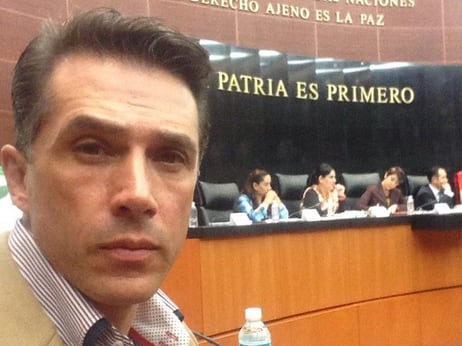 Durante la comparecencia Pública de Candidatos al CNDH, por invitación de las senadoras Diva Gastelum y Angèlica de la Peña. Foto: @SergioMayerb