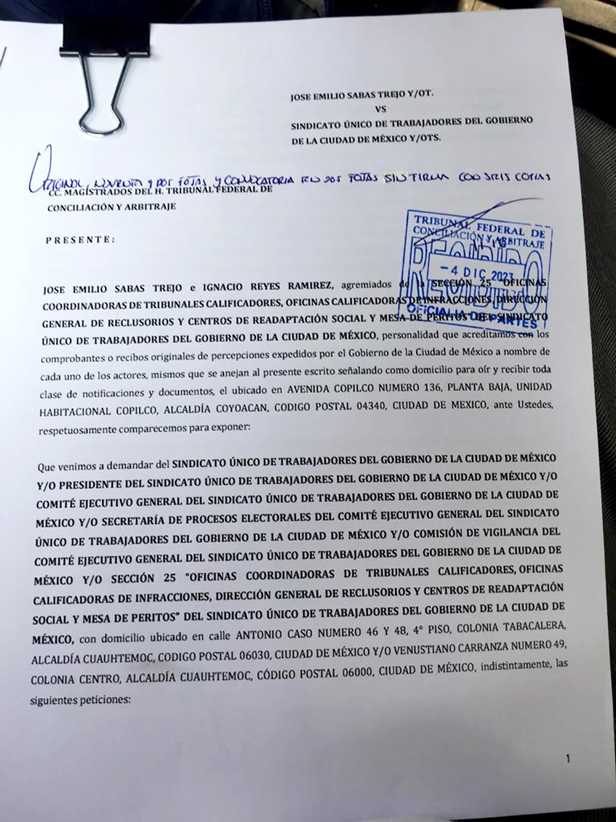 Documento de SUTGCDMX