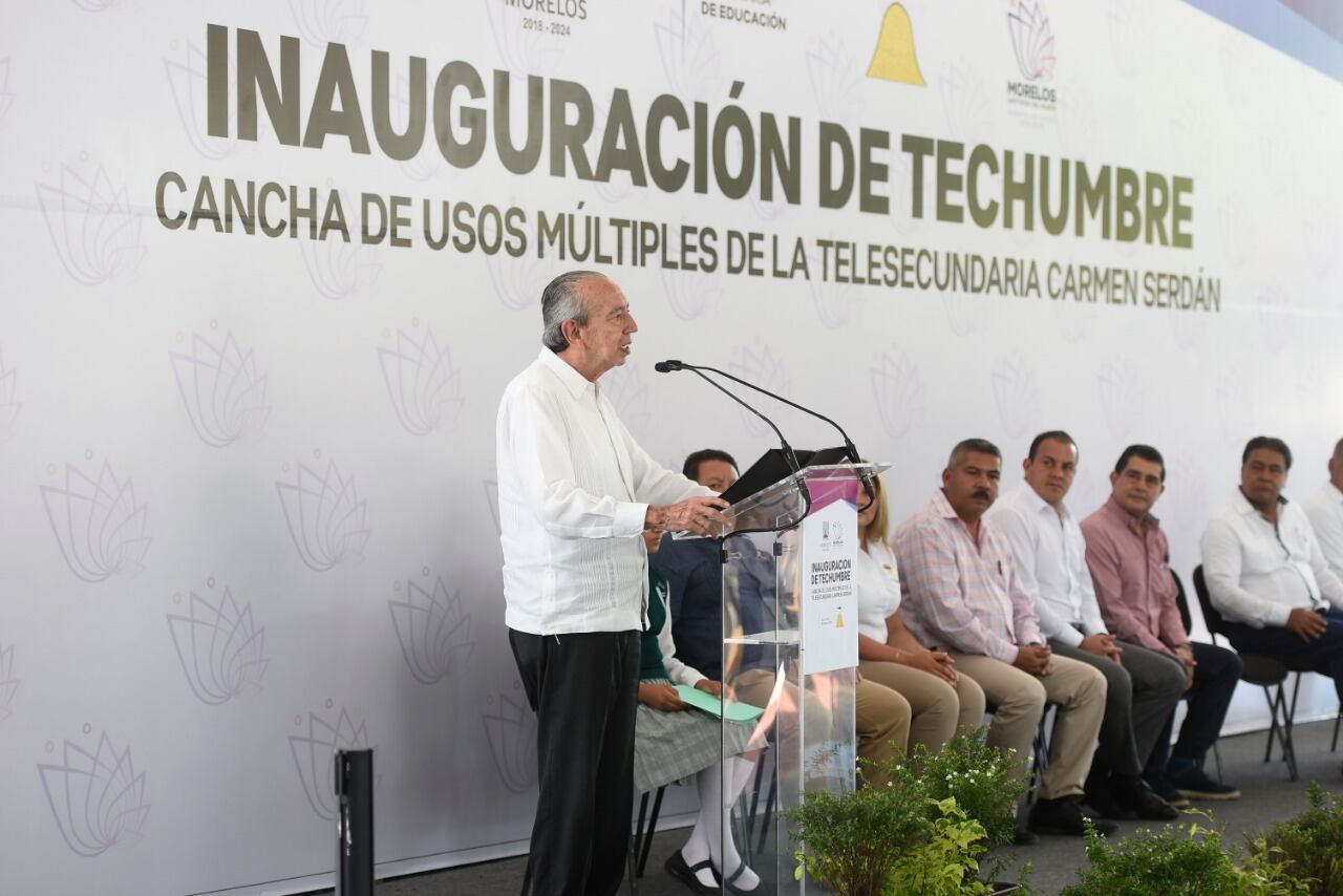 El Gobierno de Morelos inauguró una techumbre en una telesecundaria