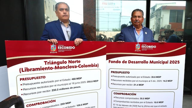 Escobedo entrega comprobación de gastos del Triángulo Norte al Gobierno estatal.