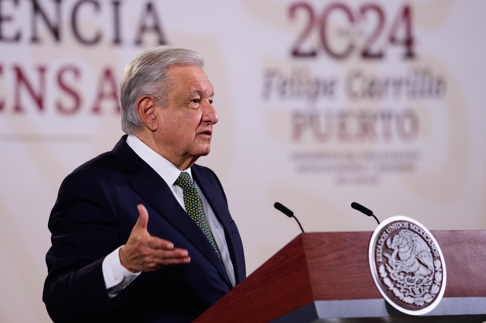AMLO en la conferencia mañanera del 12 de enero