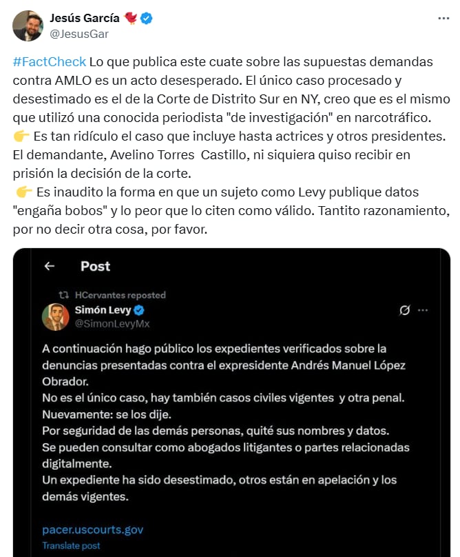 Periodistas desmienten supuestos expedientes de investigaciones contra AMLO en Estados Unidos de Simón Levy