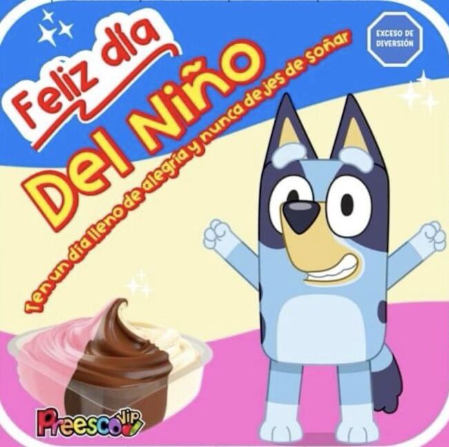 Tarjeta de Bluey Duvalín de Día del Niño