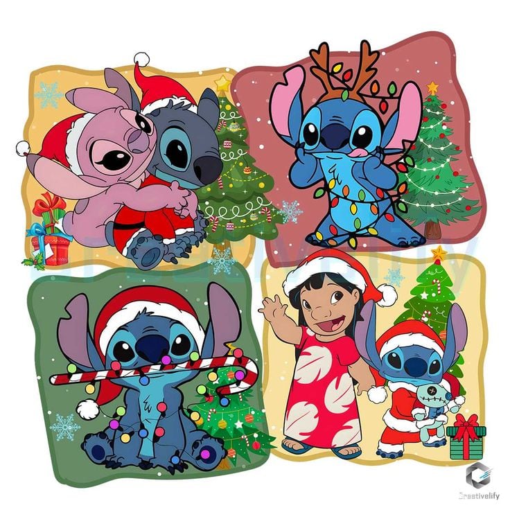 Tarjetas navideñas de Stitch