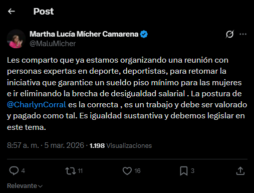 Malú Mícher respalda postura de Charlyn Corral