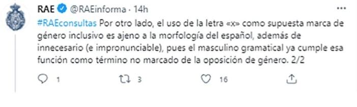 RAE rechaza otra vez el lenguaje inclusivo