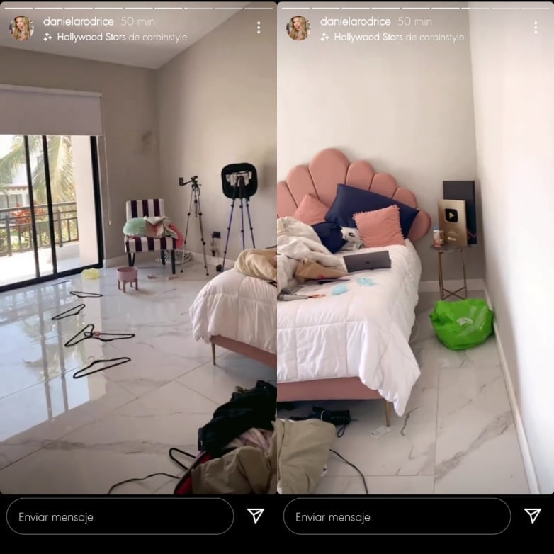 Daniela Rodrice muestra su habitación.