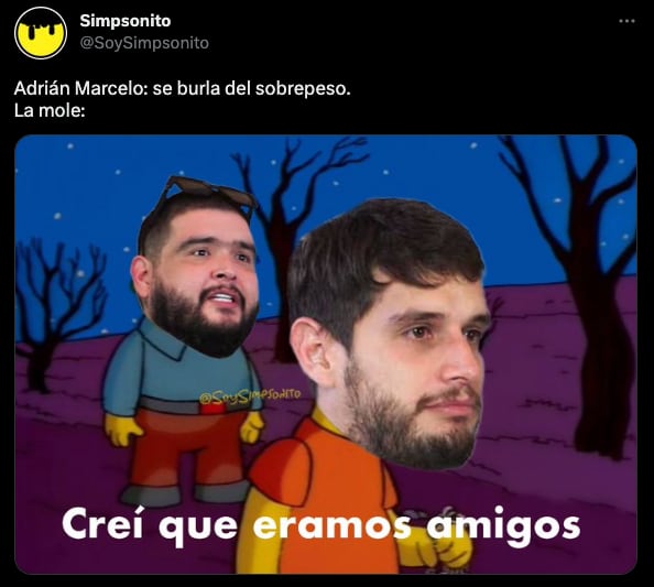 Cuestionan a Adrián Marcelo si también es gordofóbico con su amigo La Mole