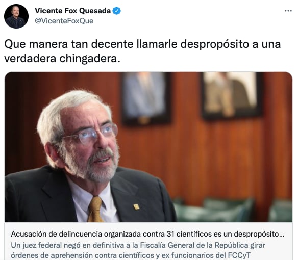 Tuit de Vicente Fox