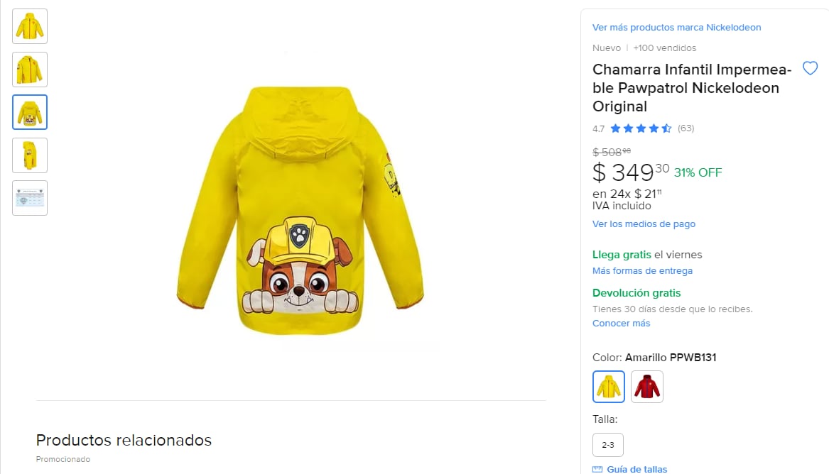 Impermeables de Paw Patrol