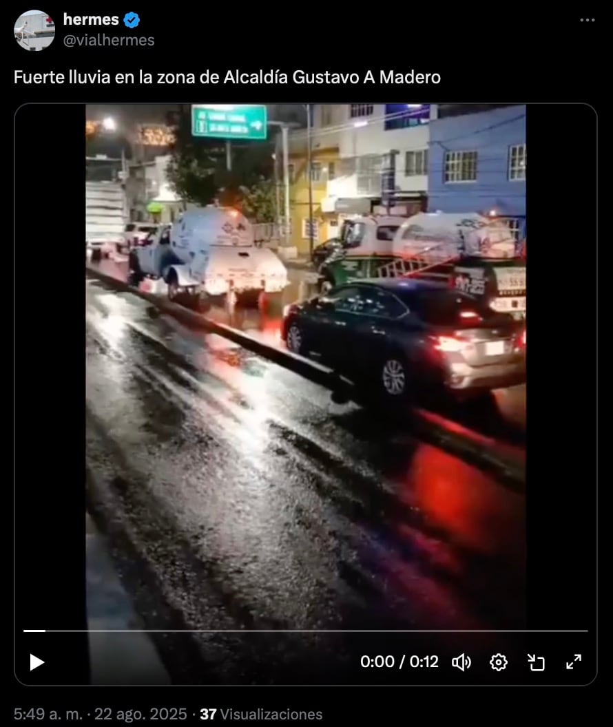 Lluvia en CDMX hoy 22 de agosto