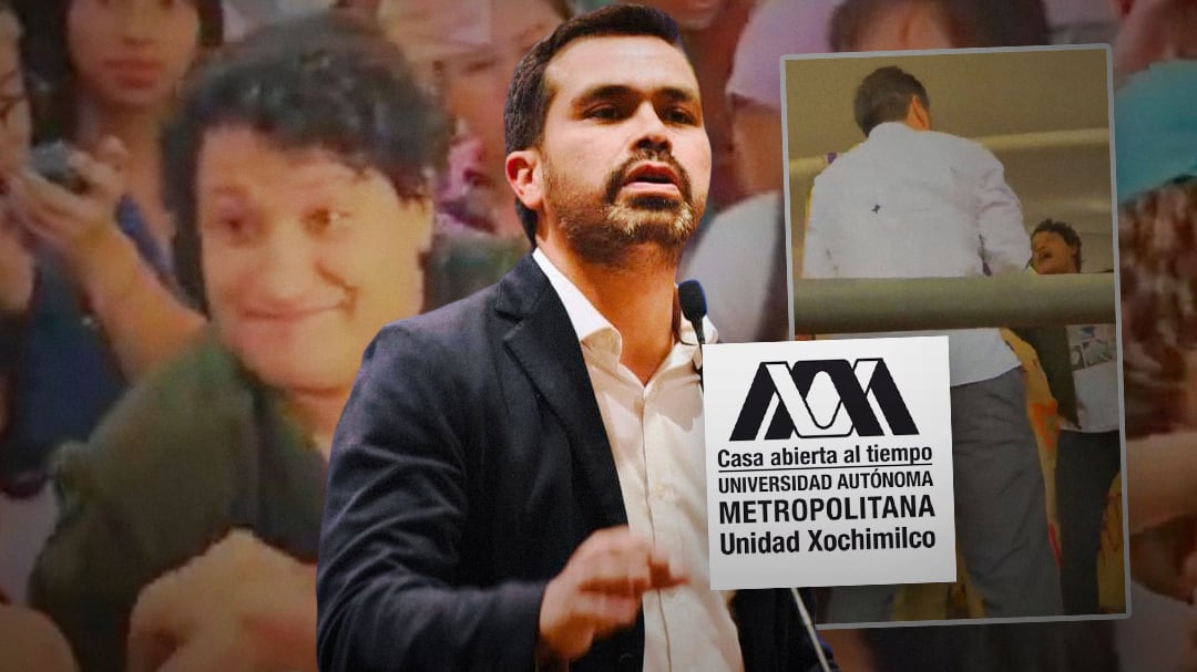 VIDEO: Jorge Álvarez Máynez exhibe a supuesto estudiante de la UAM Xochimilco que lo empujó en mitin