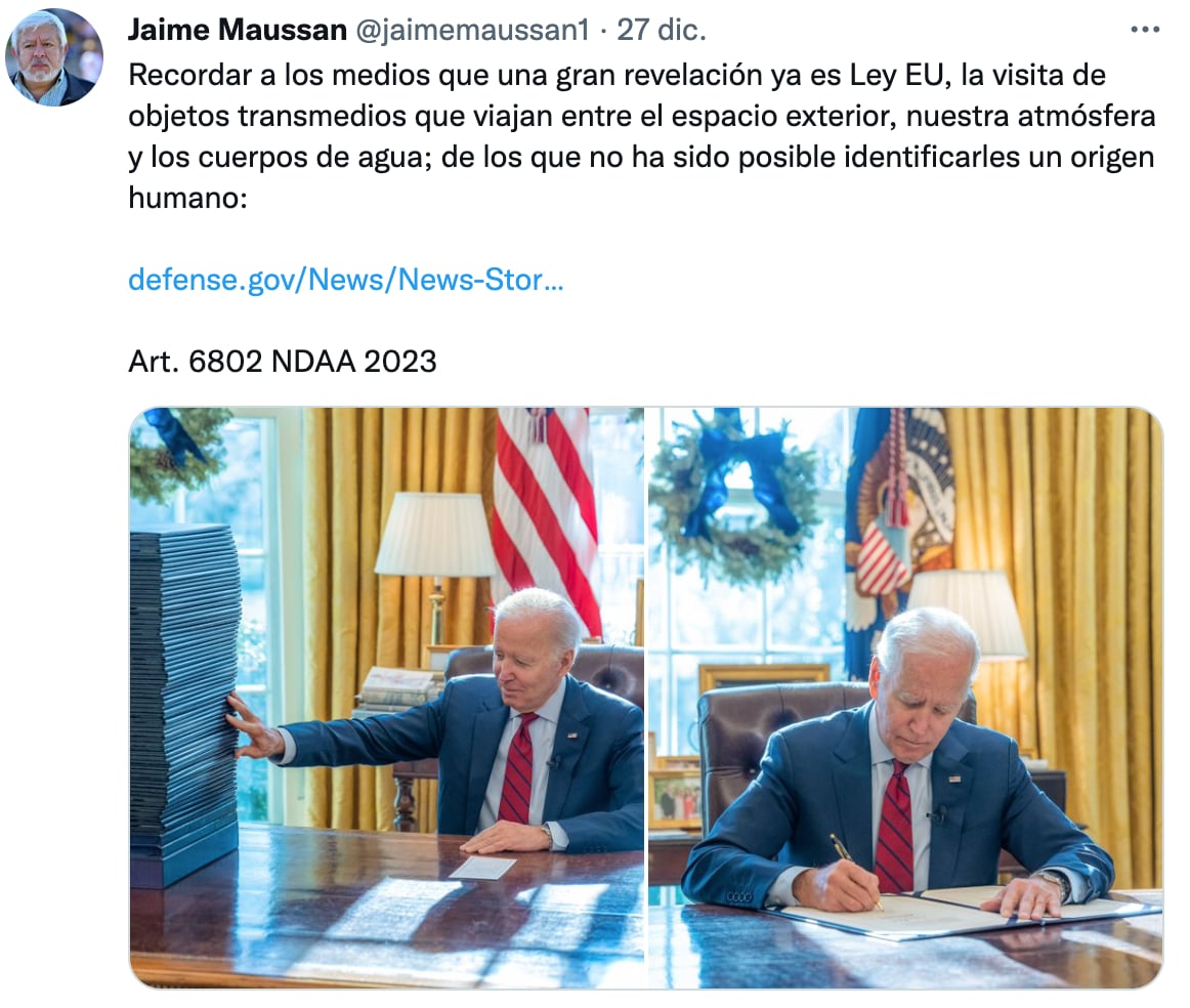 Jaime Maussan revela ley en EEUU sobre OVNIS