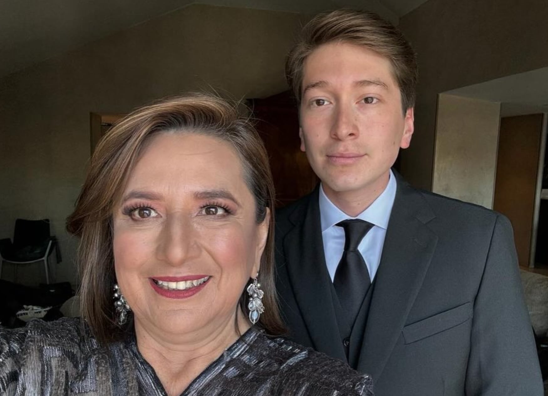 Juan Pablo Sánchez Gálvez y su mamá, la candidata Xóchitl Gálvez