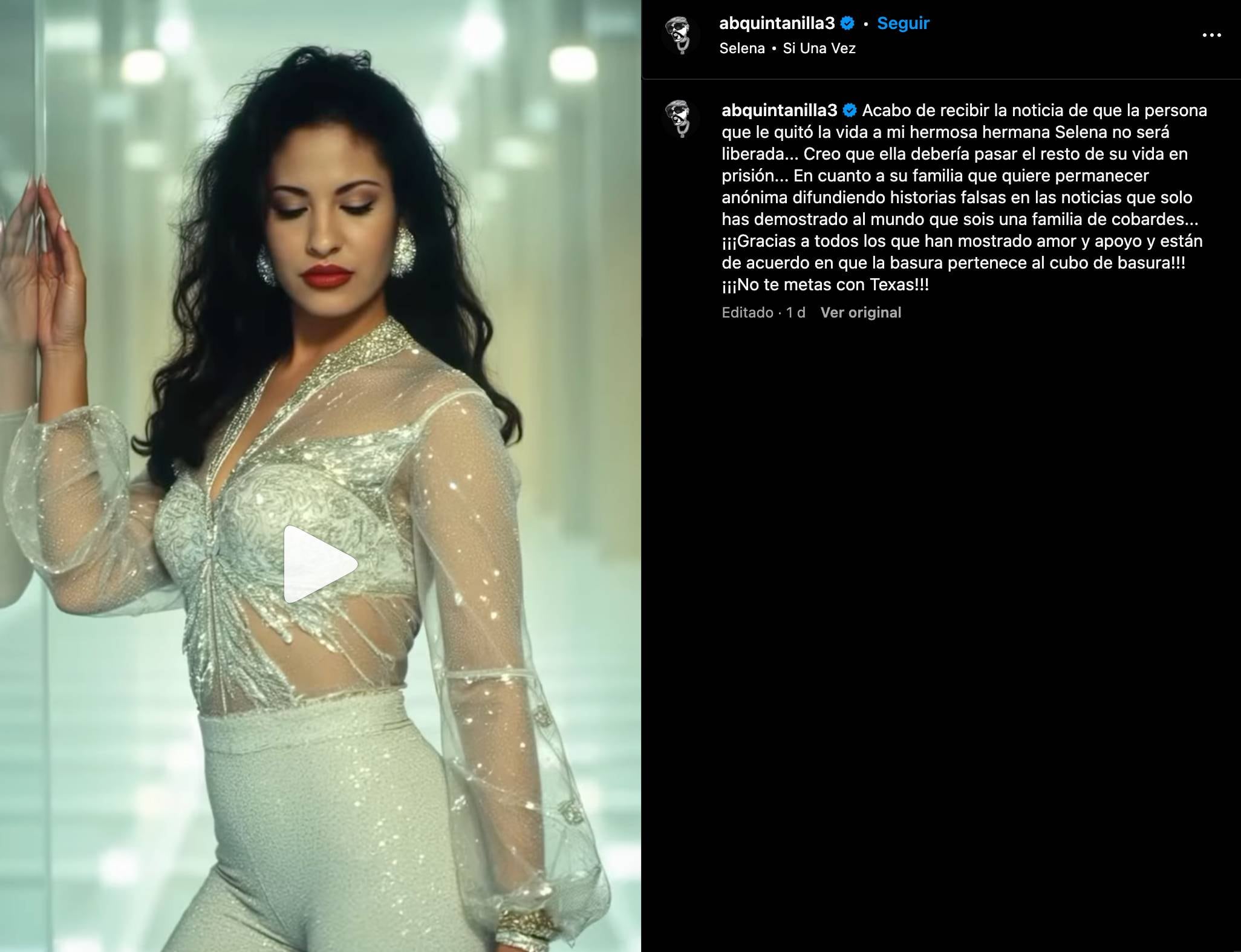 AB Quintanilla llama basura a Yolanda Saldívar y su familia