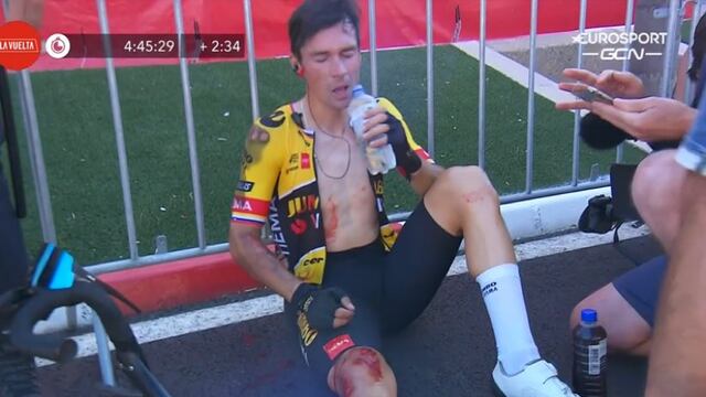 Primoz Roglic sufrió dura caída en La Vuelta