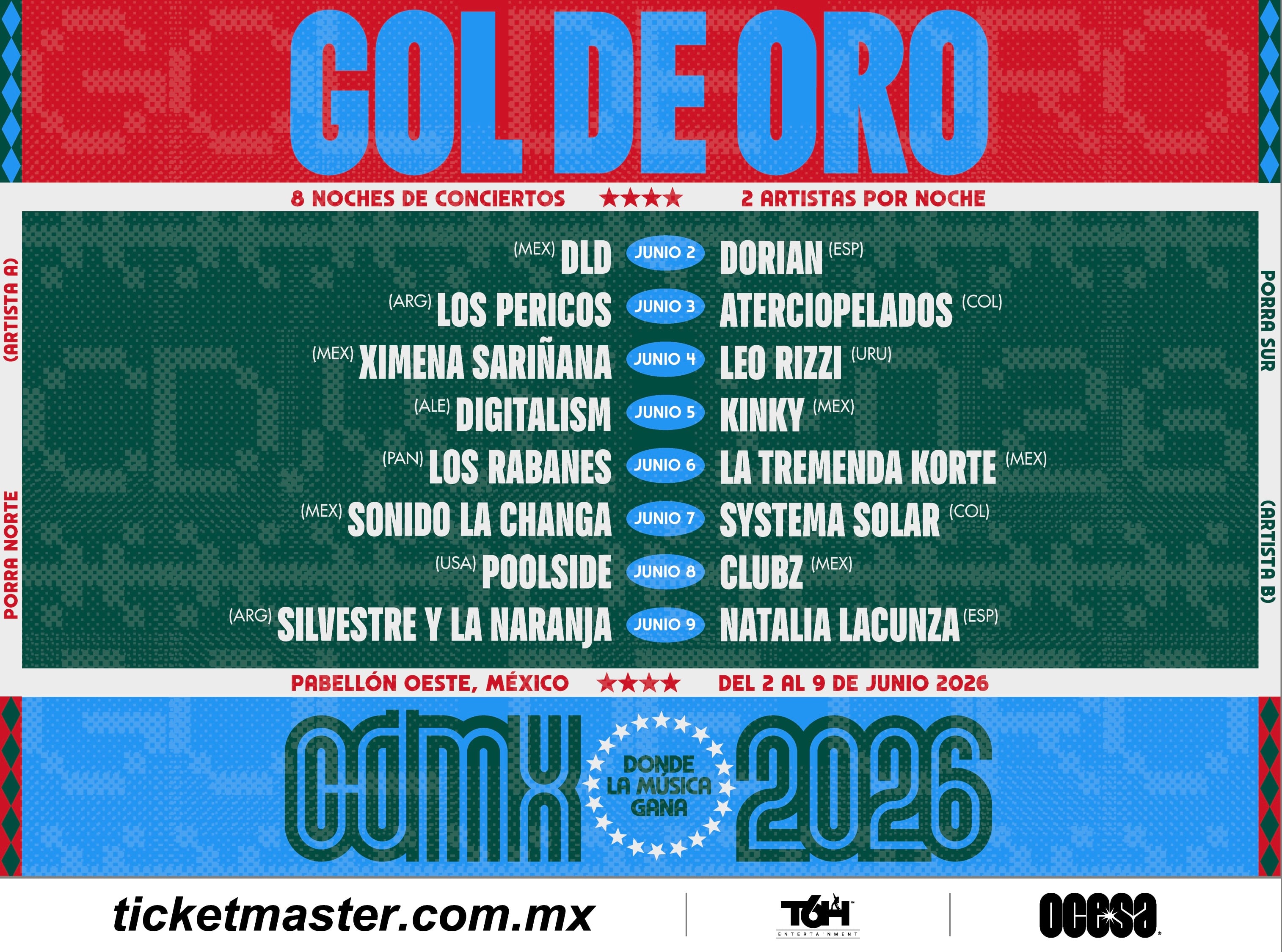Gol de Oro: cartel, fechas y boletos del festival rumbo al Mundial 2026
