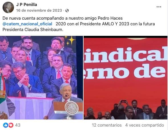 Juan Pablo Penilla agradeció a su amigo Pedro Haces por invitarlo a evento con AMLO