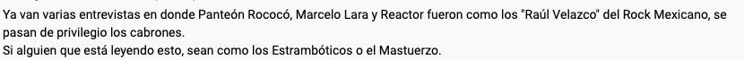 Comentario de que Marcelo Lara era el Raúl Velasco del rock mexicano.
