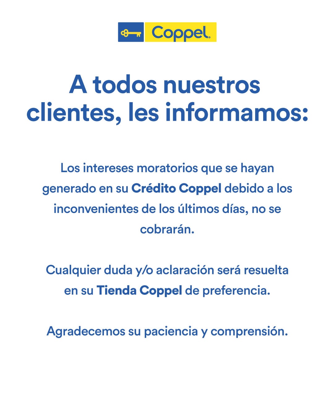 Comunicado Coppel