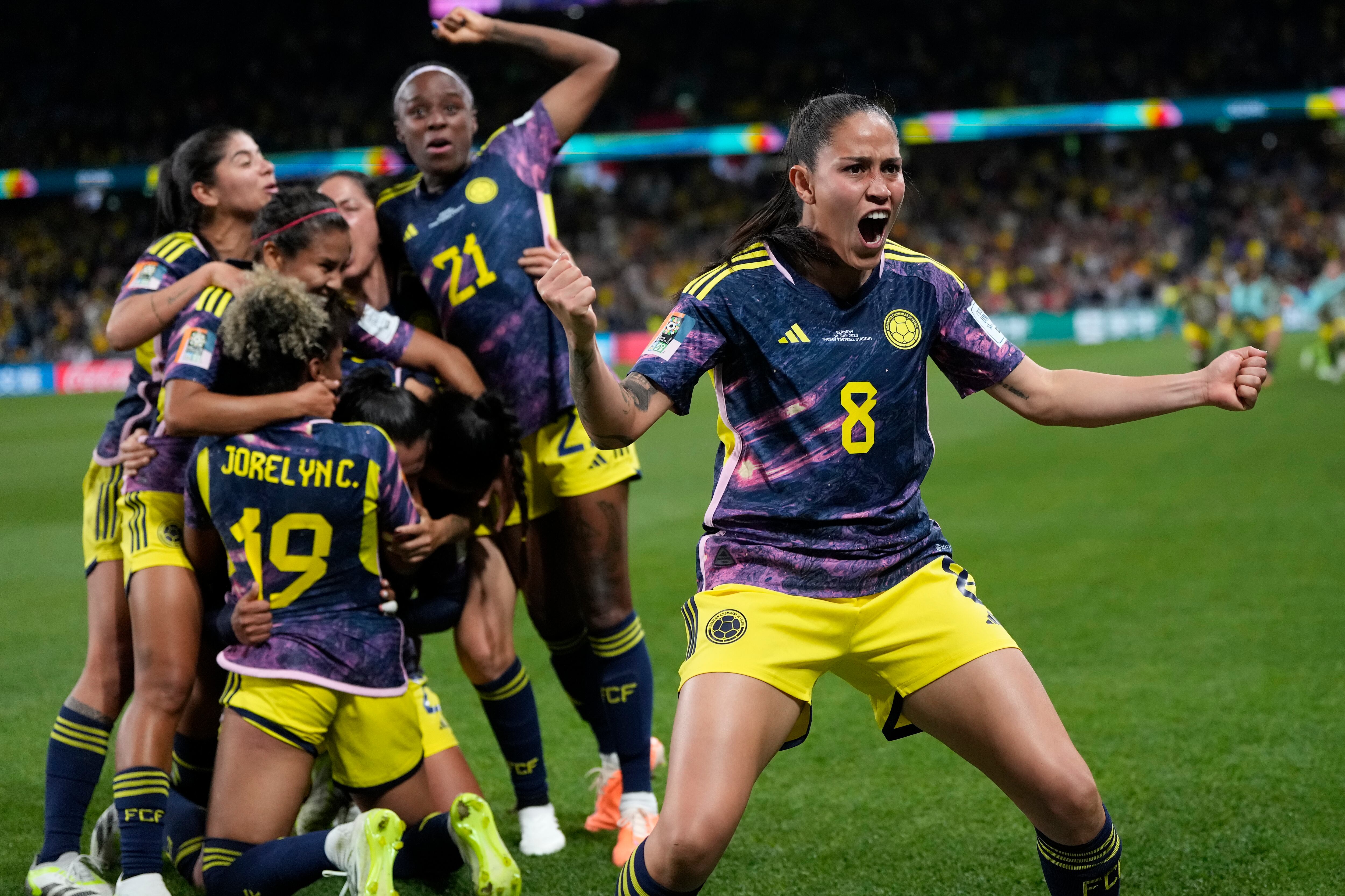 Colombia celebra el triunfo frente a Alemania