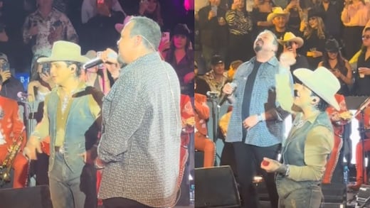 Christian Nodal sube a Pepe Aguilar a cantar “Por mujeres como tú” y se deshace en halagos para su yerno