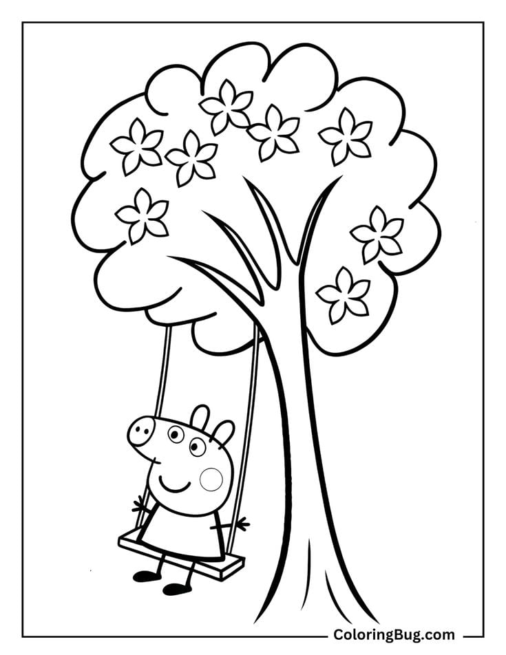 Dibujos de Peppa Pig en el bosque para colorear