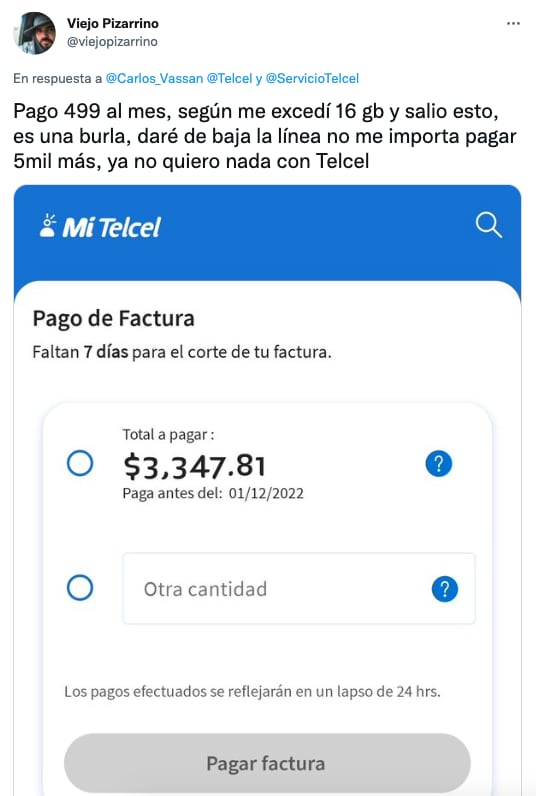 Usuarios de Telcel exhiben cobros exorbitantes por parte de la empresa