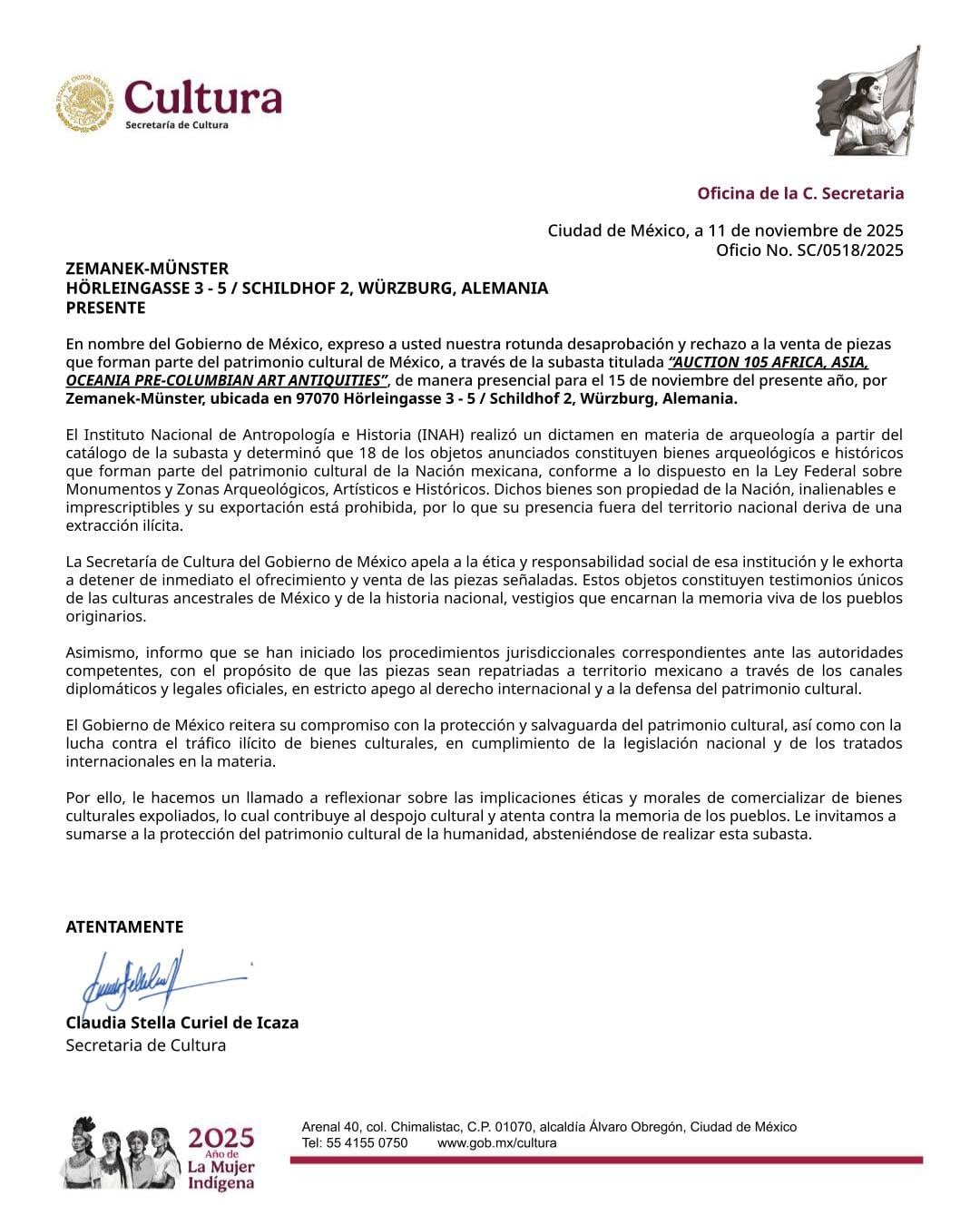 México busca repatriar 18 piezas arqueológicas que serían subastadas en Alemania