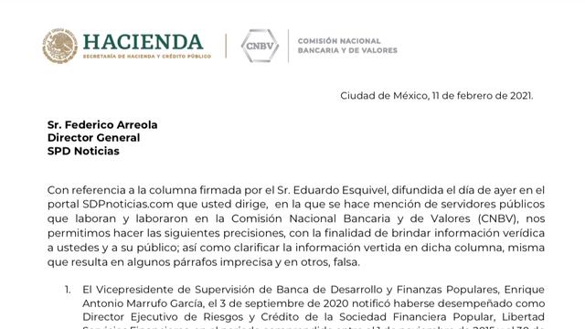 Carta a la dirección