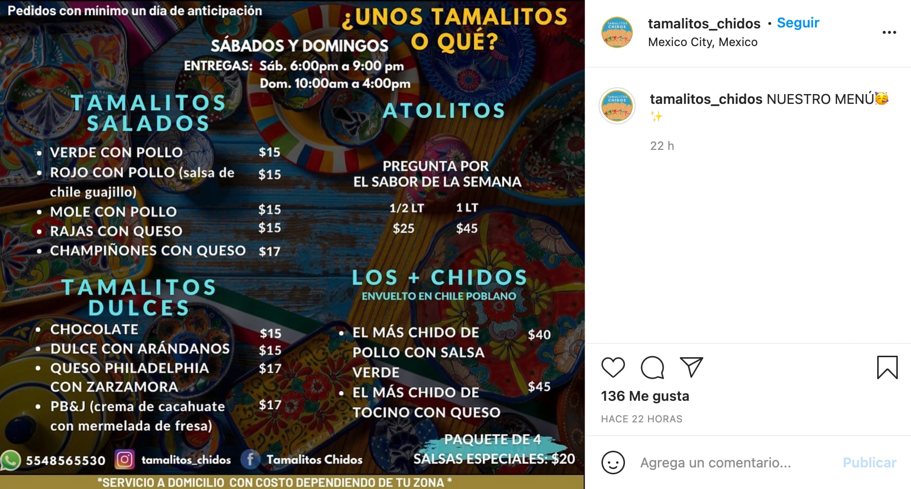 Daniela Parra vende 'tamalitos chidos'