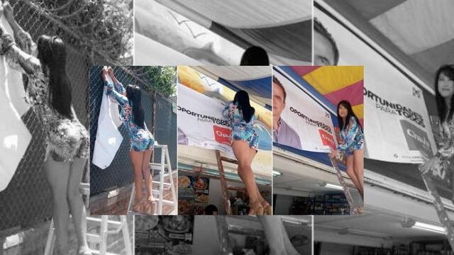 Usa Salvador Rizo a mujer con falda para que sus propuestas sean "atractivas"