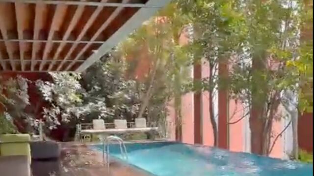 Así se movió una alberca durante el sismo