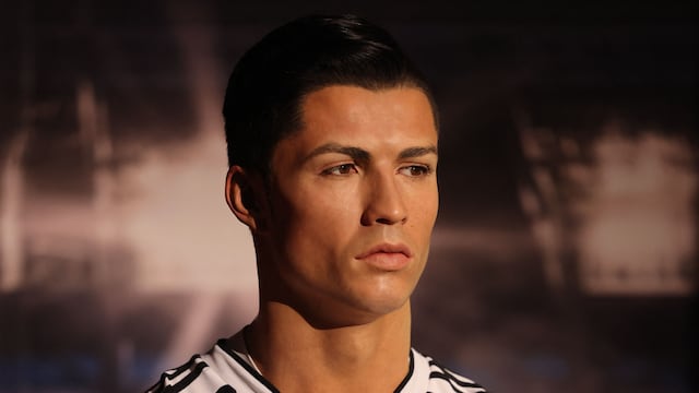 Figura de cera de Cristiano Ronaldo con la camisa del Juventus