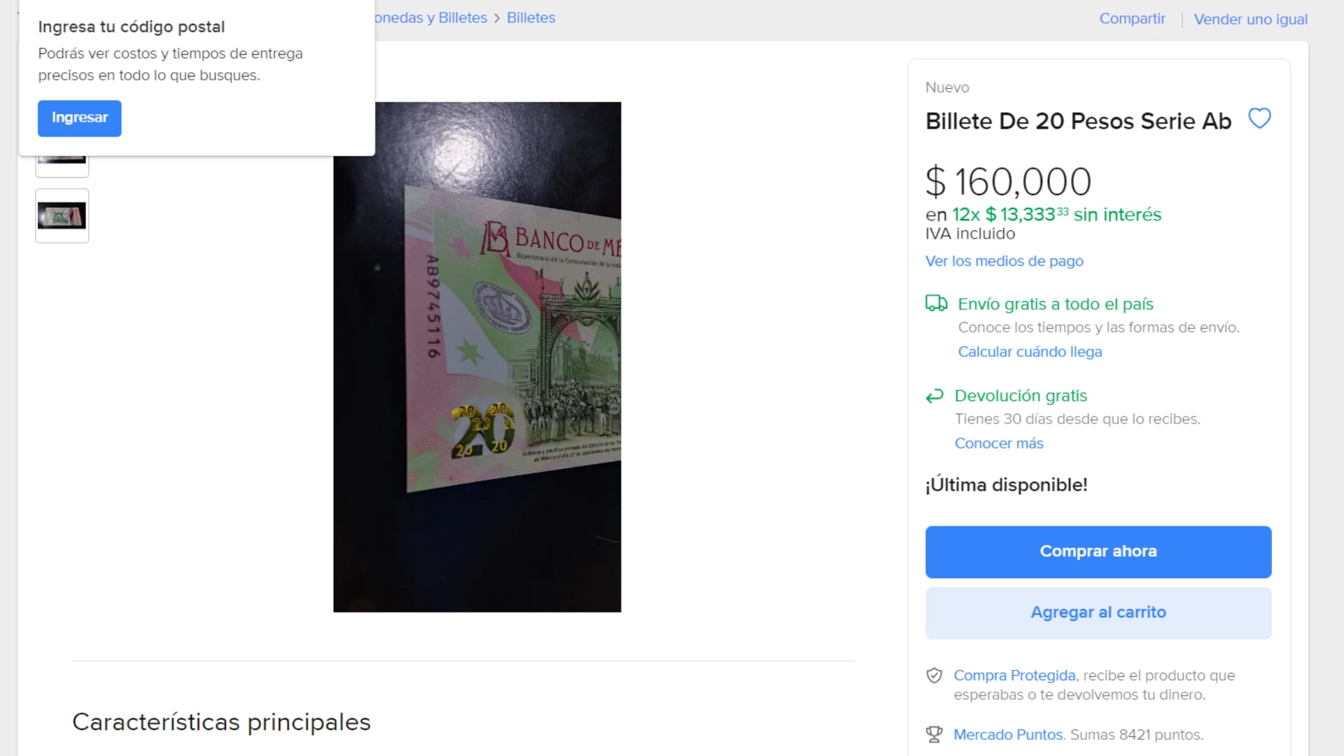 Venta de billetes de 20