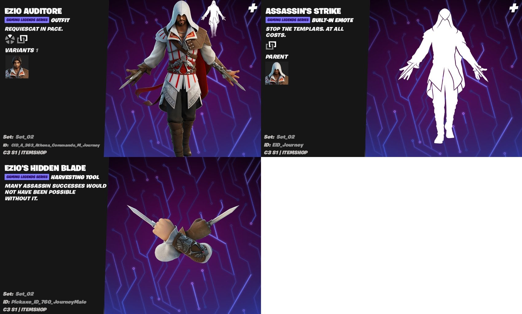 Armas de Ezio en Fortnite