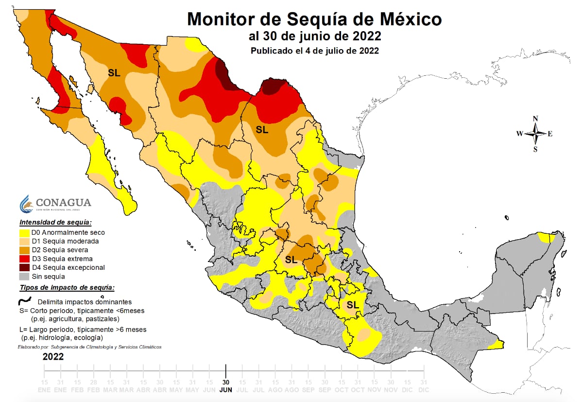 Monitor de Sequía de México 2022