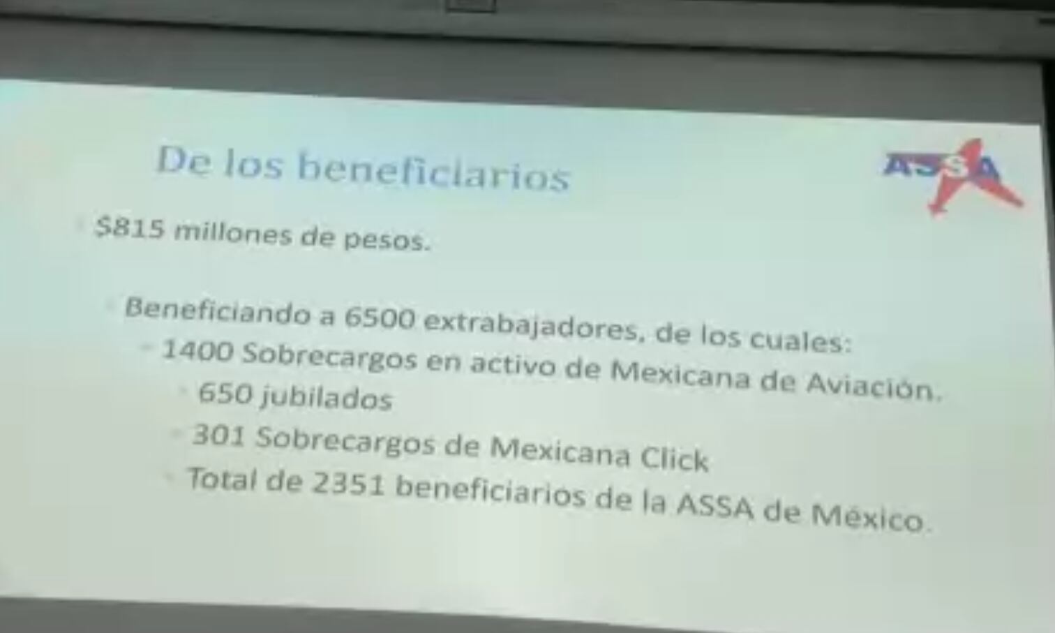Asamblea Mexicana de Aviación montos para beneficiaros
