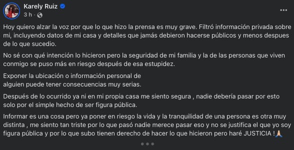 Karely Ruiz explota contra la prensa