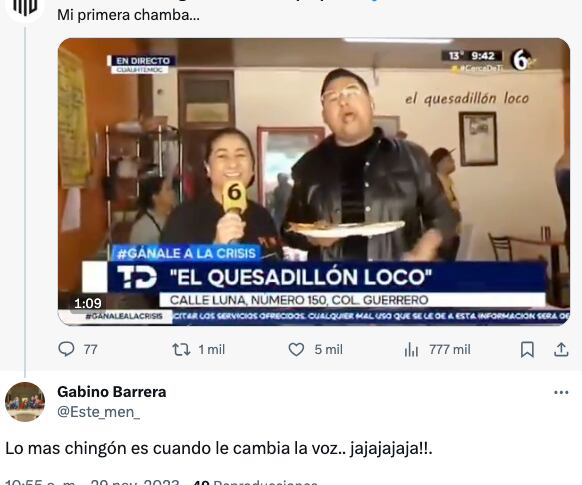 Una salsa le cambia hasta la orientación a un reportero y se hace viral